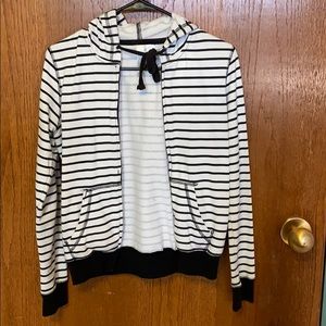 Striped zip up sweater